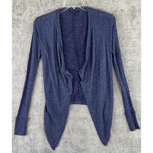 American Eagle Women's S Long Sleeve Open Front‎ Blue Knit Cardigan Lagenlook